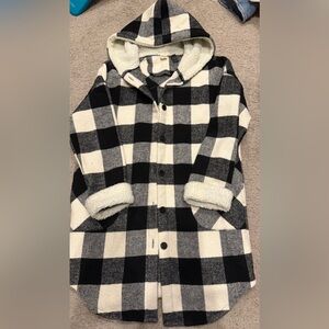 Cloth Buffalo Plaid Long Jacket